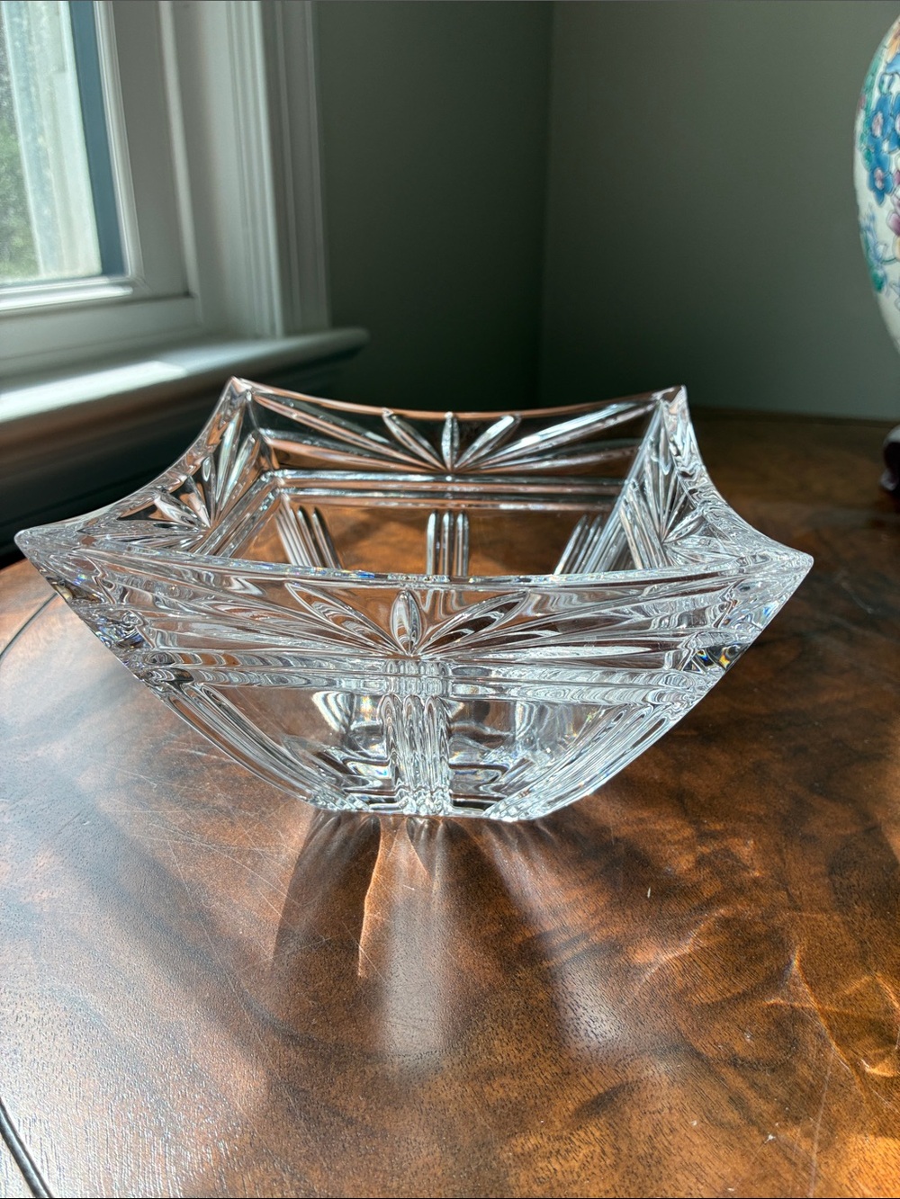 Marquis by Waterford Odyssey Crystal Square Bowl - 5.5" - Small Rim Chip